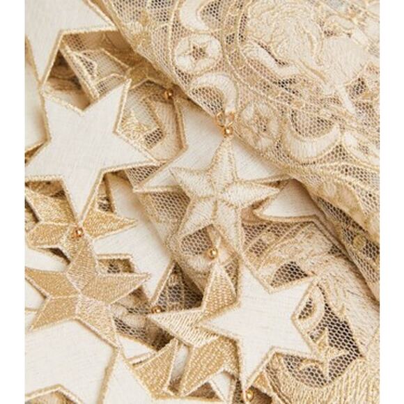 ZIMMERMAN Celestial Zodiac Long Sleeve Lace Midi Dress AUS 1/US 6 Champagne NWT - Picture 15 of 16